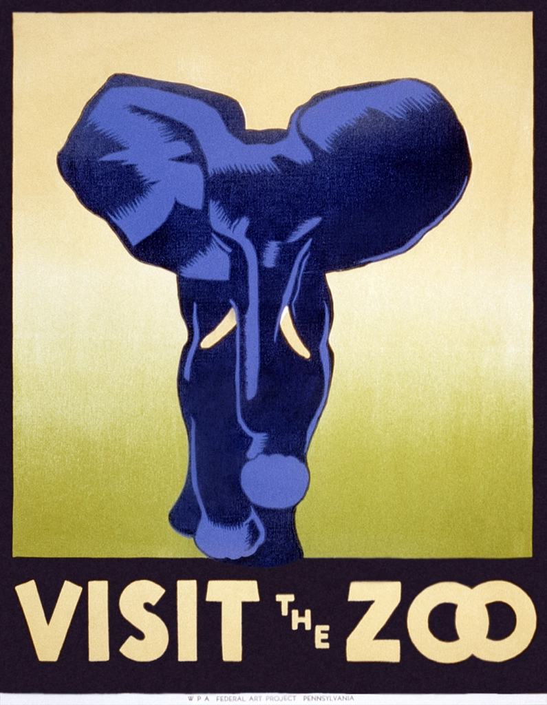 Visit zoo (1936) vintage poster